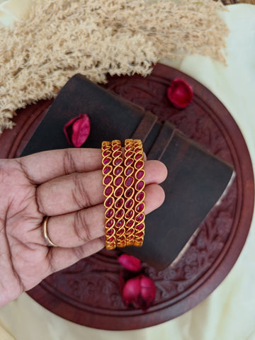 Translucent Ruby Stone Bangles GL-BA0301-180