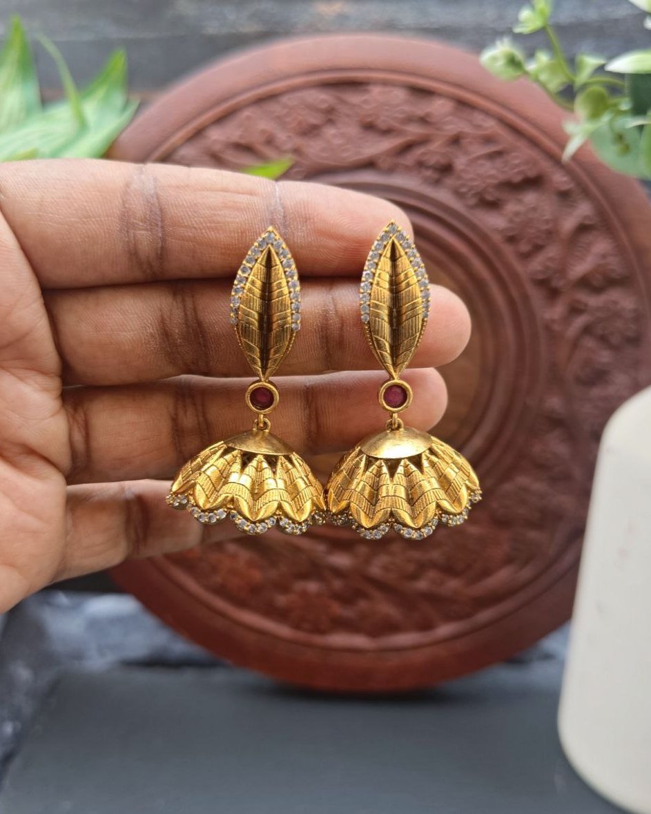 Cz Antique Floral Jhumkas GL-EA1240-115